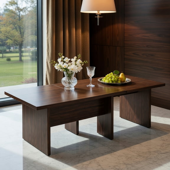 Demi Bonn Modular Coffee Table Set of 2 - L-Shaped, Reconfigurable, Small Space, Walnut