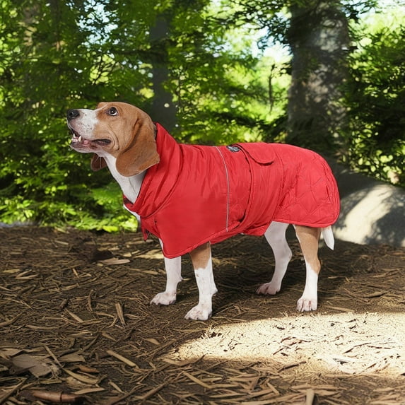 Demi Bonn Reversible Water Repellent Dog Jacket Pets Apparel Winter Warm Outdoor Sport Dog Coats for Winter Cold Weather Puppy Comfort Vest, Red 2XL