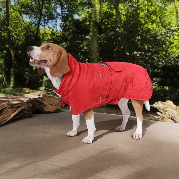 Demi Bonn Reversible Water Repellent Dog Jacket Pets Apparel Winter Warm Outdoor Sport Dog Coats for Winter Cold Weather Puppy Comfort Vest, Red 3XL