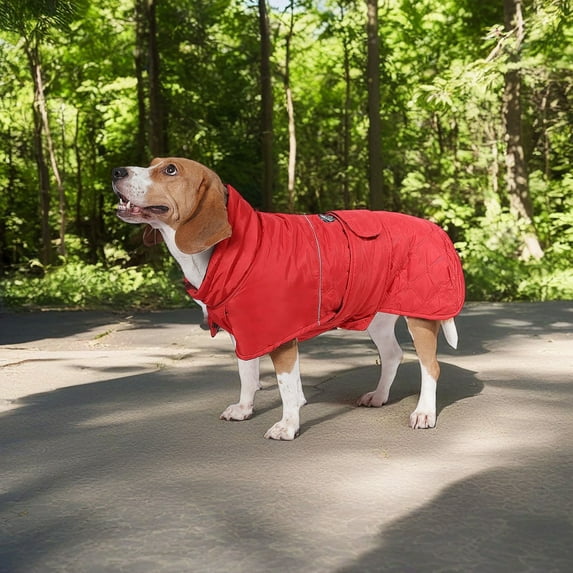 Demi Bonn Reversible Water Repellent Dog Jacket Pets Apparel Winter Warm Outdoor Sport Dog Coats for Winter Cold Weather Puppy Comfort Vest, Red L