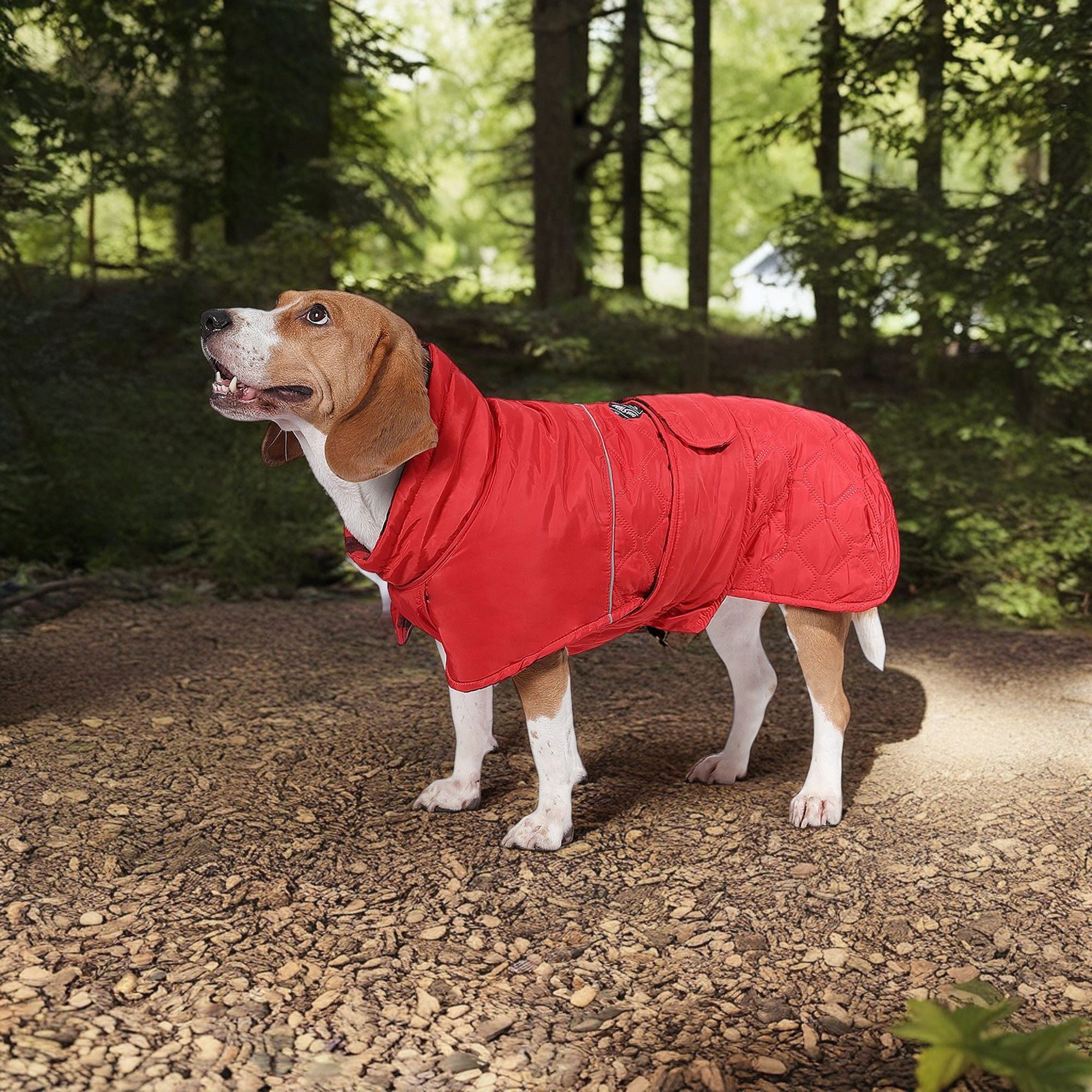 resenkos Reversible Water Repellent Dog Jacket Pets Apparel Winter Warm Outdoor Sport Dog Coats for Winter Cold Weather Puppy Comfort Vest, Red XL