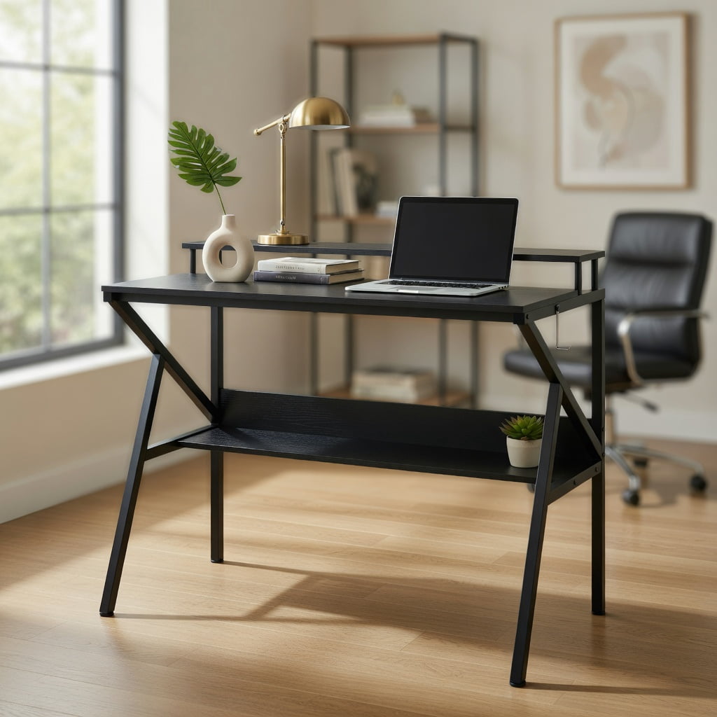 Demi Bonn Space-Saving Computer Desk, Anti-Falling Backboard, Removable ...
