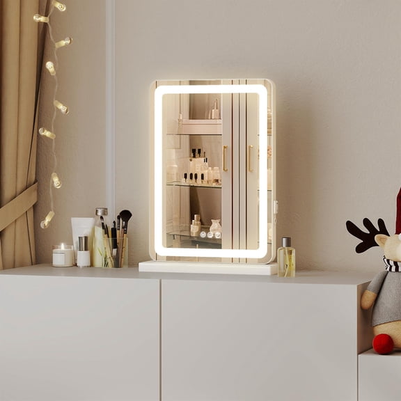 Demi Bonn Touch Control Cosmetic Mirror, Adjustable Lighting, Home Dressing Table Use, Silver