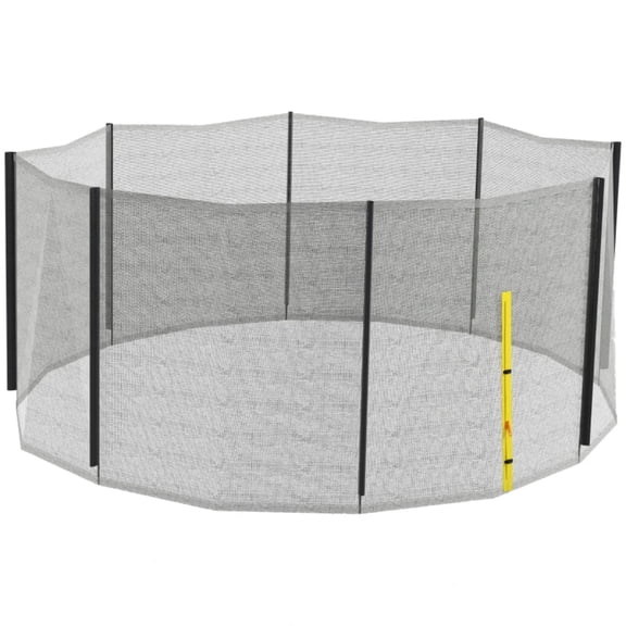 Demi Bonn Trampoline Safety Net for 14ft Round Trampoline with 8 Straight Poles Poles Not Included Weather Resistant Replacement Enclosure Yellow Zippered Entrance Yellow