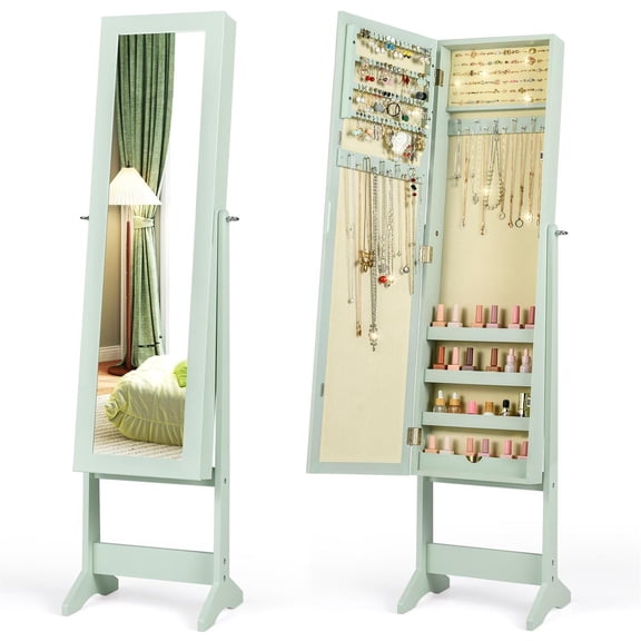 Demi Bonn Vanity Desk & Stool Set, LED Lighted Mirror 7 Drawers 3 Shelves, Built-In Charging Station, White