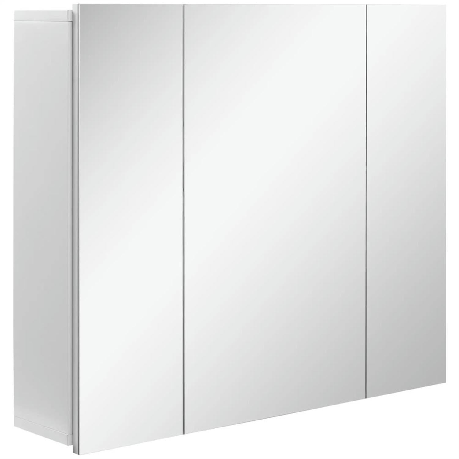 Demi Bonn Wall-Mounted Medicine Cabinet with Mirror, 3-Door Storage, Adjustable Shelves for Bathroom Organization, White