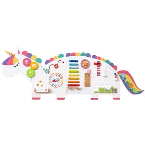 Demi Bonn White 11-in-1 Dinosaur Activity Wall Panel, Educational Play, Week Slider, Rotary Gears