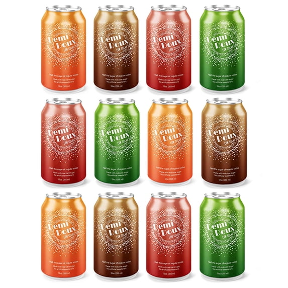 Demi Doux Low Sugar Diet Soda Variety 12-Pack