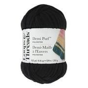 Demi Purl Yarn by Loops & Threads – Super Bulky 100% Polyester - Soft Plush Chenille Yarn for Knitting & Crochet - Ideal for Blankets - Hats - Scarves & Crafts - Moonless Night