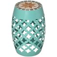 thumbnail image 1 of Demifill 12" Patio Round Side Table, Outdoor Footstool, Garden Mosaic Accent Side Table for Outdoor as Garden, Yard, Plant Stand, Blue, 1 of 11