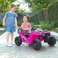 Demifill 12V Kids Ride On Mini UTV, Electric Car with Front LED Lights