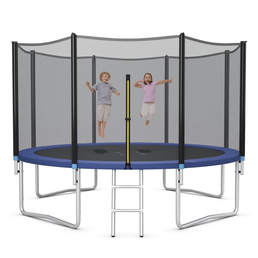 Demifill 14 Feet Outdoor Trampoline Bounce Combo, Trampoline with Safety Closure Net Ladder, Blue
