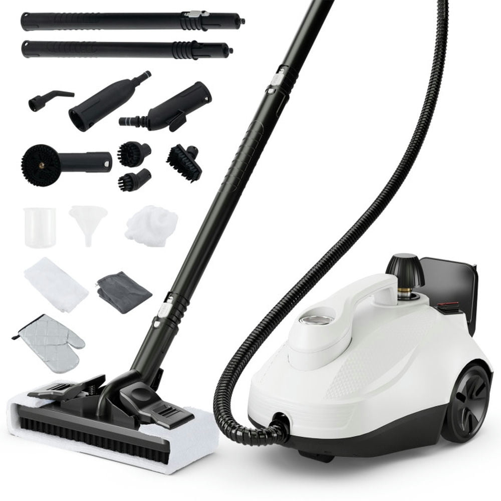 Demifill 1800W Portable Household Steamer with 61 oz Large Tank, Multipurpose Steam Cleaner, 1800W Steam Cleaner with 15 Versatile Accessories for Indoor, Gray & White Demifill 1800W Portable Household Steamer with 61 oz Large Tank, Multipurpose Steam Cleaner, 1800W Steam Cleaner with 15 Versatile Accessories for Indoor, Gray & White