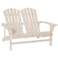thumbnail image 1 of Demifill 2 Person Adirondack Loveseat, Fire Pit Chair with High-back and Wide Armrests, Wooden Double Adirondack for Balcony, Yard, Garden, Natural, 1 of 10