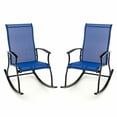 thumbnail image 1 of Demifill 2-Piece Outdoor Rocking Chairs with Breathable Backrest, Navy, 1 of 9