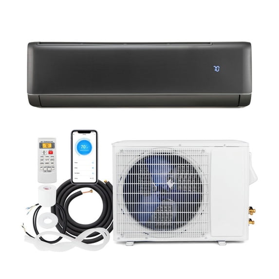 Demifill 22000 BTU 21 SEER2 208-230V Wifi Enabled, Self-Cleaning Mini Split Air Conditioner and Heater, 4-in-1 Comfort Split AC Unit for Indoor as Living Room, Bedroom, Gray