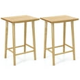 Demifill 25.5 Inch Bar Stools Set of 2 with FootrestNatural,