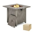 thumbnail image 1 of Demifill 28 Inch 40 000 BTU Square Fire Pit Table, Fire Pit Table with Lid and Lava Rocks, Gray, 1 of 1