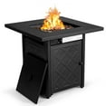 thumbnail image 1 of Demifill 28 Inch Propane 50 000 BTU Patio Square Gas Fireplace, Gas Fireplace with Lava Rock, Black, 1 of 1