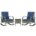 thumbnail image 1 of Demifill 3 Piece Wicker Patio Furniture Set with Cushions, Outdoor PE Rattan Rocking Chairs with Coffee Table for Yard, Patio, Gray, 1 of 20