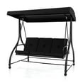 Demifill 3 Seat Outdoor Porch Swing with Adjustable Canopy, 2In1