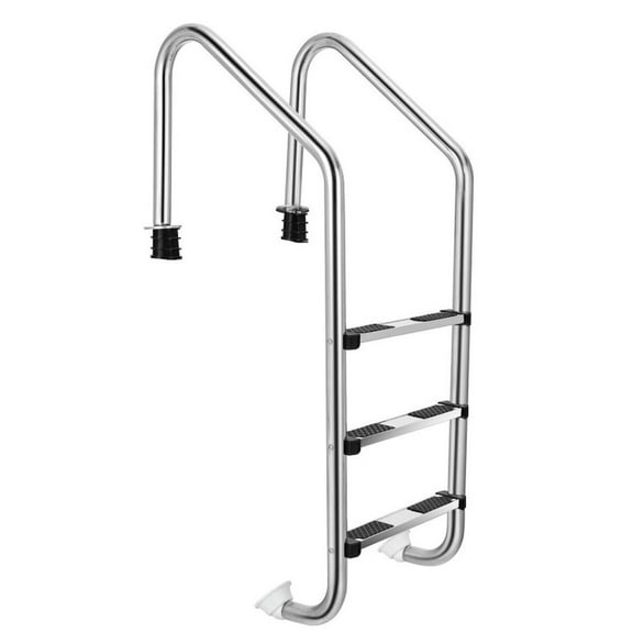 Demifill 3-Step Stainless Steel Swimming Pool Ladder with Anti-Slip Step, 304 Stainless Steel Rails, Silver