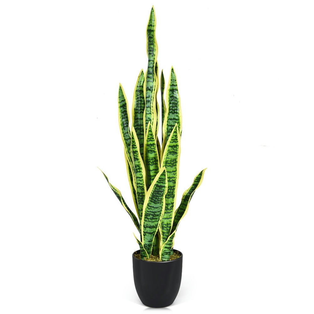 Demifill 35.5 Inch Artificial Snake Plant, Indoor-Outdoor High-End Simulated Plants, Decoration Fake Artificial Snake Plant for Indoor and Outdoor, Green