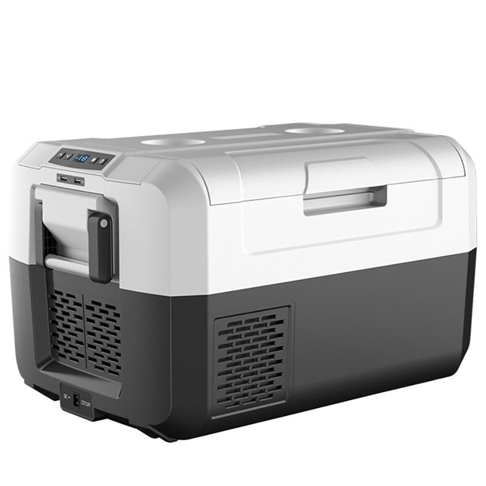 37 Quart Black and White Electric Portable Car Cooler