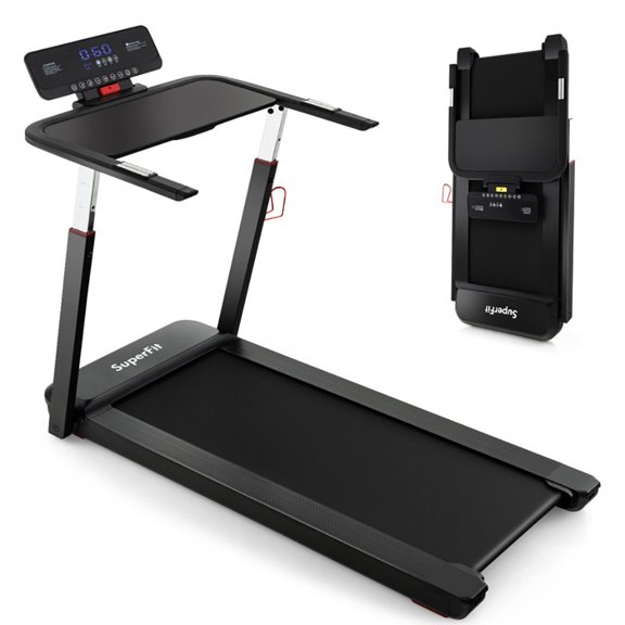 Demifill 3HP Folding Treadmill with Adjustable Height, Treadmill with Available in 2 Modes and 6 Heights, Treadmill with Intelligent APP Control and LED Display, Black