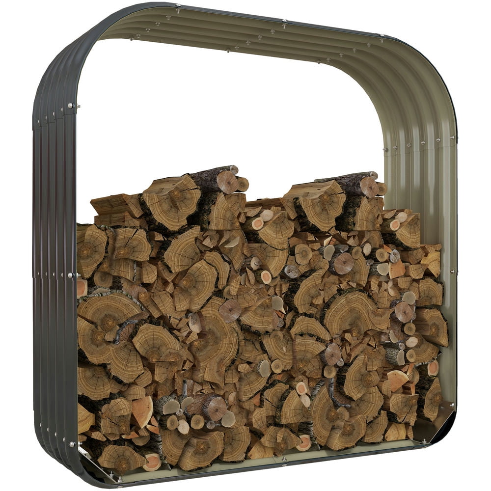 Forestry Rack Demifill 4.7 Feet Log Holder Storage Rack, Galvanized Steel Firewood ...