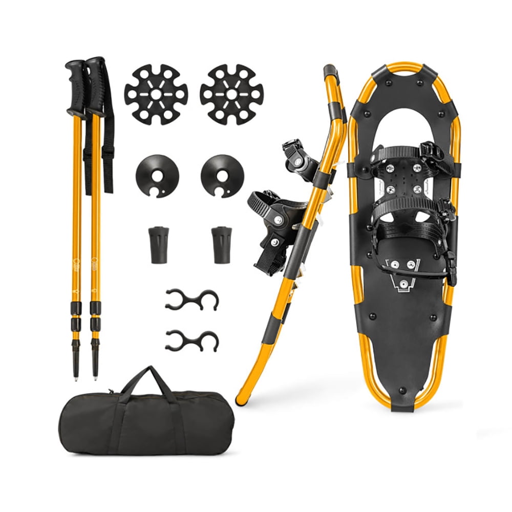 Demifill 4-in-1 Lightweight Terrain Snowshoes with Flexible Pivot System, Snowshoes Set with Retractable Ski Poles & Carrying Bag, Lightweight Snowshoes for Outdoor, Gold Demifill 4-in-1 Lightweight Terrain Snowshoes with Flexible Pivot System, Snowshoes Set with Retractable Ski Poles & Carrying Bag, Lightweight Snowshoes for Outdoor, Gold