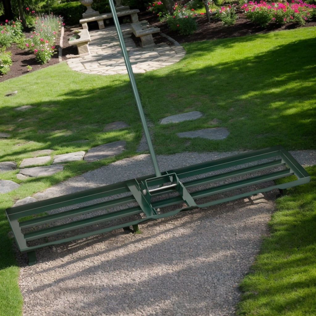 Demifill 46 x 10 Inch Lawn Leveling Rake for Outdoor as Patio, Garden, Backyard, Heavy Duty Lawn Level Tool for Soil, Green