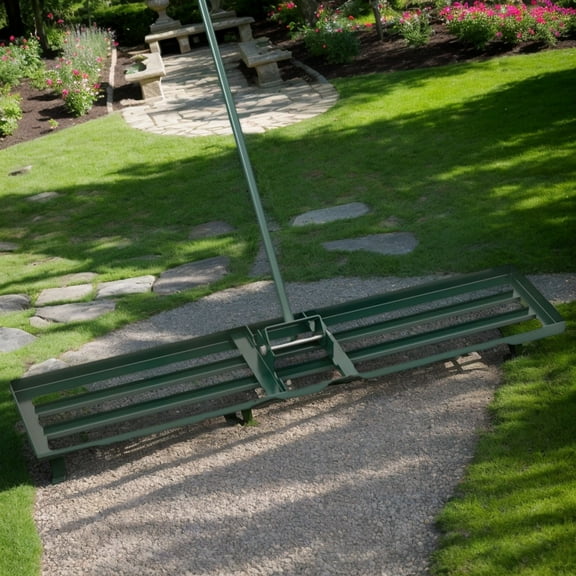 Demifill 46 x 10 Inch Lawn Leveling Rake for Outdoor as Patio, Garden, Backyard, Heavy Duty Lawn Level Tool for Soil, Green