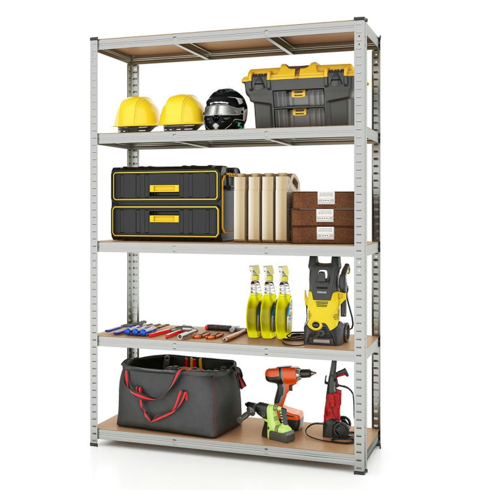 Transformable Storage Demifill 5-Tier Heavy Duty Metal Shelving Unit with 2200 LBS Total Load ...