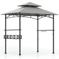 Demifill 8 x 5 FT Outdoor Grill Gazebo with 2 Side Shelves and 20 Hooks