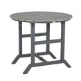 thumbnail image 1 of Demifill Aluminum Frame Round Patio Table with Umbrella Hole, Outdoor Dining Table for 4 People, Table with Water-Safe Aluminum Frame for Outdoor as Garden, Yard, Dark Gray, 1 of 1