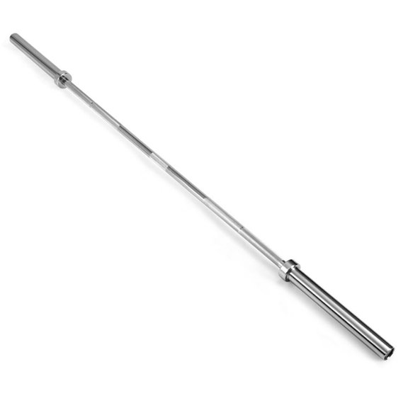 Demifill Barbell Weightlifting, 1000 lbs Weight Lifting Barbell, Home Fitness Exercise Weight Bars Strength Training Barbell, Chrome finish, Silver