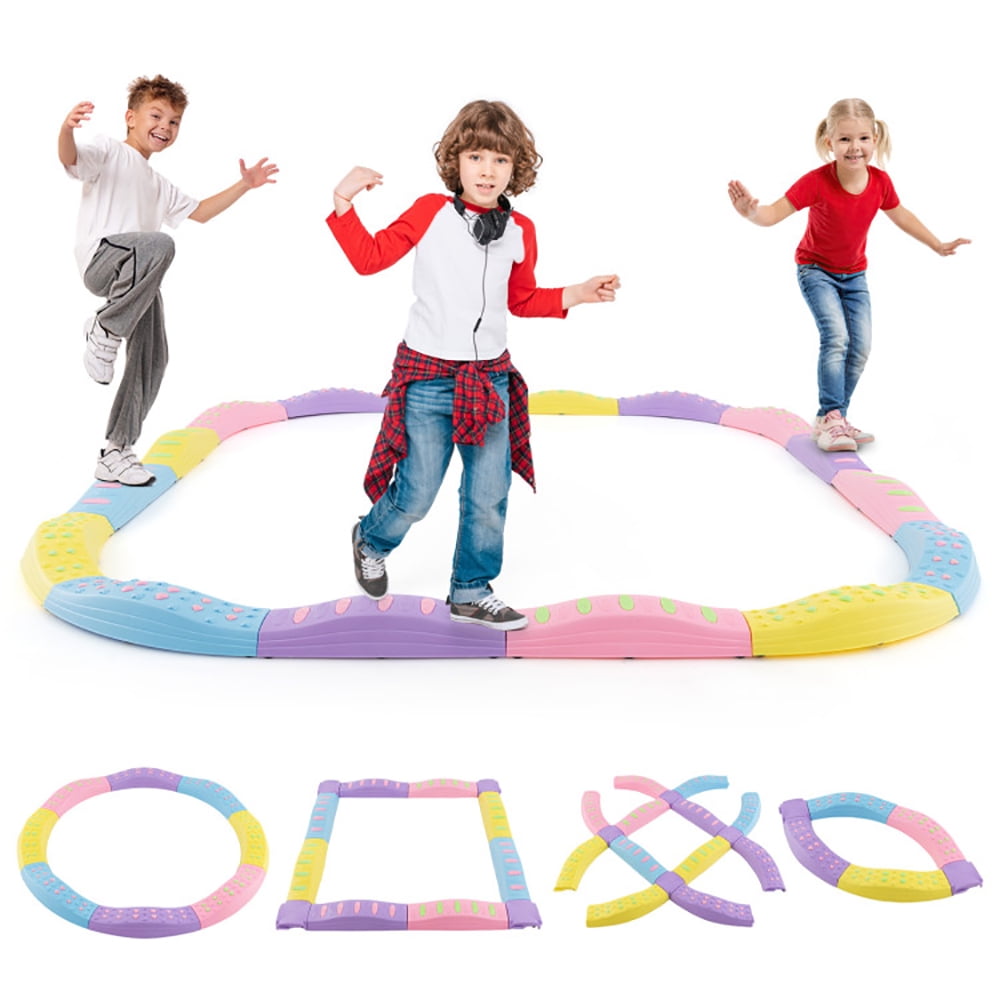 Demifill Colorful Kids Wavy Balance Beam with Textured Surface and Non-slip Foot Pads, Promote Agility, Pink and Purple Demifill Colorful Kids Wavy Balance Beam with Textured Surface and Non-slip Foot Pads, Promote Agility, Pink and Purple