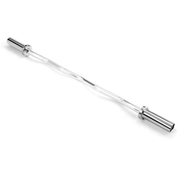 Demifill Curl Bar for Strength Training, 47 Inch Chrome Steel Home Gym Fitness Equipment Bar, for Home & Commercial Gym, Silver