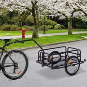 Demifill Foldable Bike Cargo Trailer Cart - Black, With Hitch, 88 lbs Load Capacity