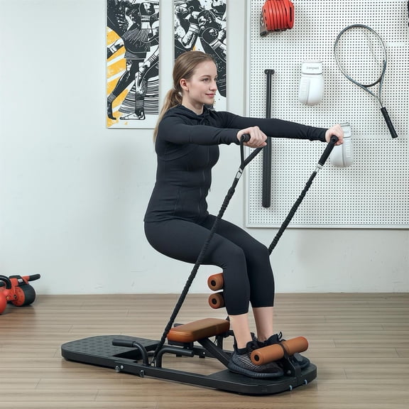 Demifill Foldable Squat & Hip Thrust Machine - Black, With Push Up Stand, Multipurpose Glute Workout Equipment