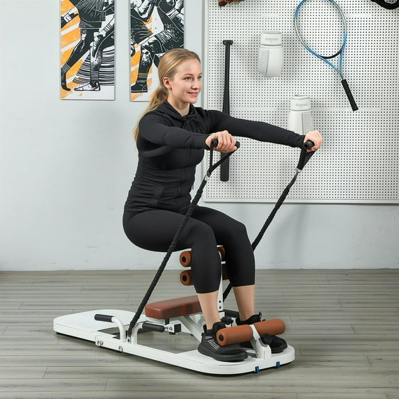 Demifill Foldable Squat & Hip Thrust Machine - White, With Push Up Stand, Multipurpose Glute Workout Equipment