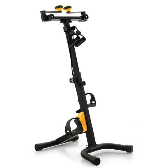 Demifill Folding Pedal Exercise Bike with Adjustable Resistance, Mltifunctional Pedal Exercise with 4 Exercise Modes, Workout & Strength Training for Home Gym, Yellow