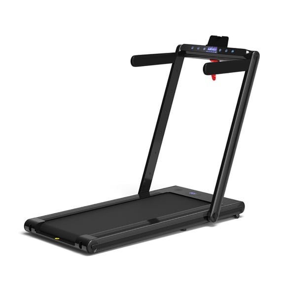 Demifill Folding Treadmilll, 2-in-1 Folding Treadmill with Dual LED Display, Electric, Motorized, Walking and Jogging Machine for Home and Office Workout, Black