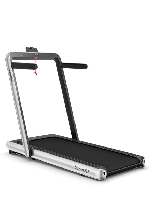 Folding Treadmilll, 4.75HP 2 In 1 Folding Treadmill with Remote APP Control, Folding, Electric, Motorized, Walking and Jogging Machine for Home and Office Workout, Silver