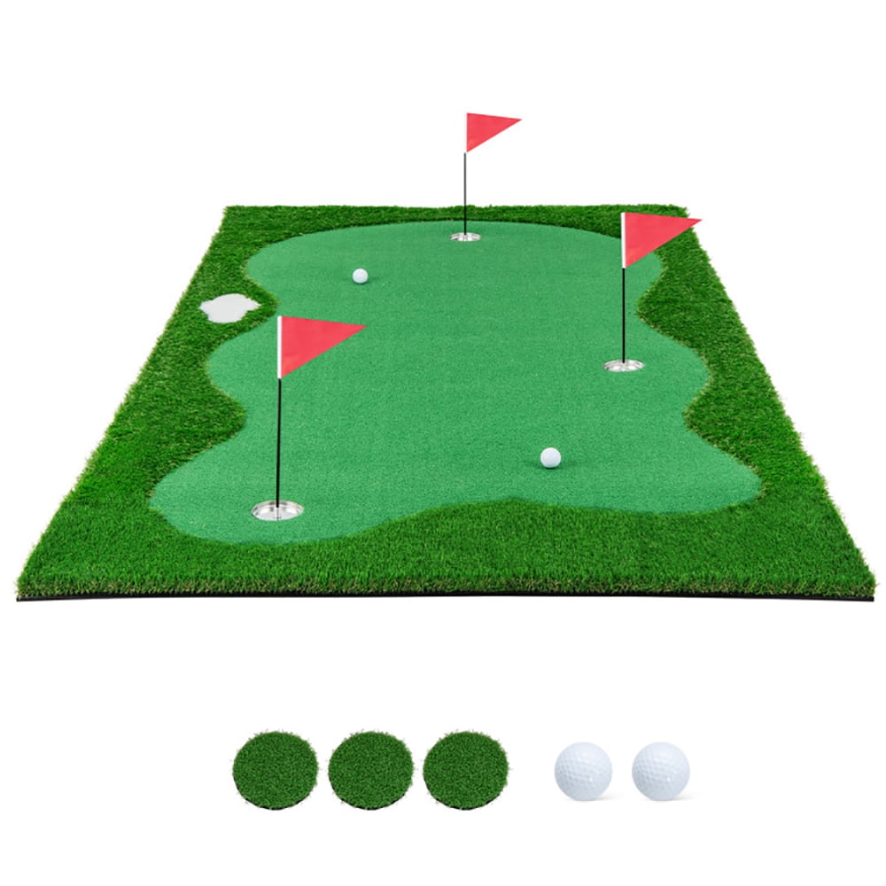 Demifill Golf Putting Green with Realistic Artificial Grass Turf-L, Professional Golf Training Mat with Realistic Artificial Grass Turf, Golf Putting Grass for Indoor Outdoor Putting Practice, Green