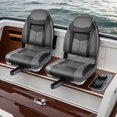 thumbnail image 1 of Demifill High Back Folding Boat Seats with Black Sponge Cushion and Flexible Hinges,Boat Seats High Back, Fold-Down Fishing Boat Chair with Aluminium Hinges for Sightseeing Boat, Outdoor, Gray, 1 of 8