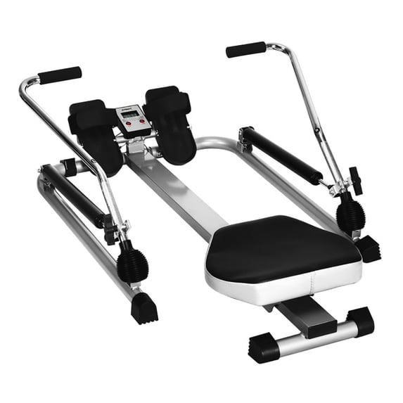 Demifill Hydraulic Rowing Machine, Exercise Adjustable Double Hydraulic Resistance Rowing Machine, Full Motion Folding Rower with LCD Monitor, Adjustable Resistance, for Home Use, Black