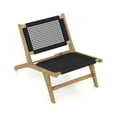 thumbnail image 1 of Demifill Indoor Outdoor Teak Wooden Chair, Wooden Chair with Handwoven Cordage Seat, Wooden Chair for Indoor and Outdoor, Natural, 1 of 9