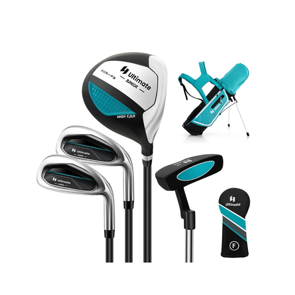 Demifill Junior Complete Golf Club Set, Golf Club Set Right Hand with Rain Hood for Kids, Golf Club Set for Ages 5-7, Lightweight Stand Bag for Outdoor, Blue